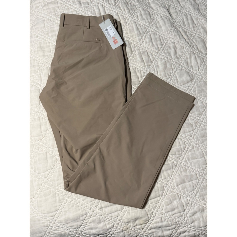 KJUS Men Ike Pants Tan Khaki Golf Trousers MG20-901 Size 52L Long NEW (36 x 33)